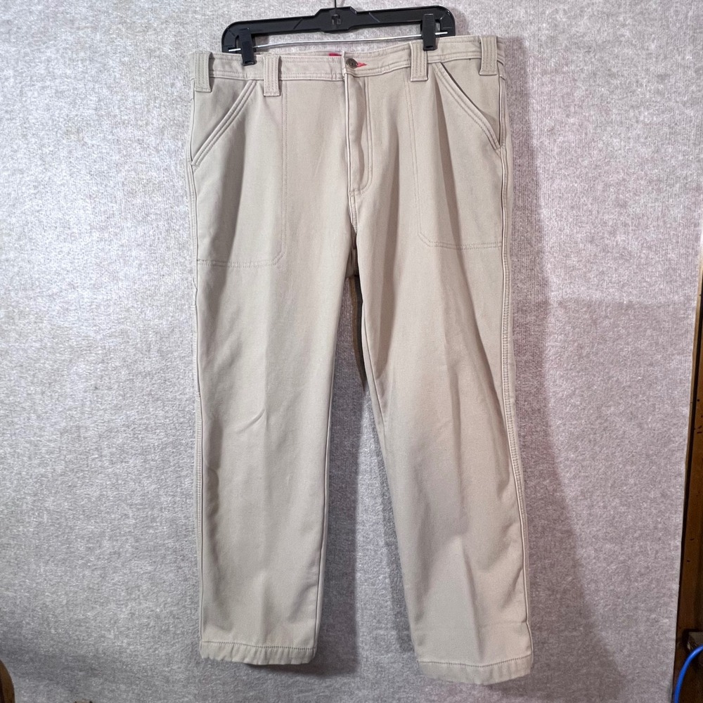 Coleman Fleece Lined Canvas Utility Pants Mens 36x30 Tan Workwear Gorpcore